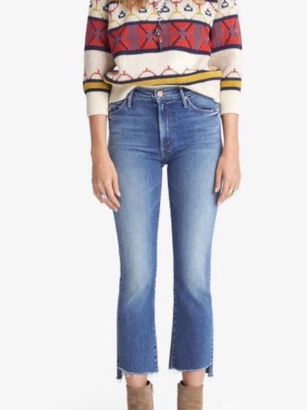 Mother The Hustler Two Step Ankle Fray Jeans